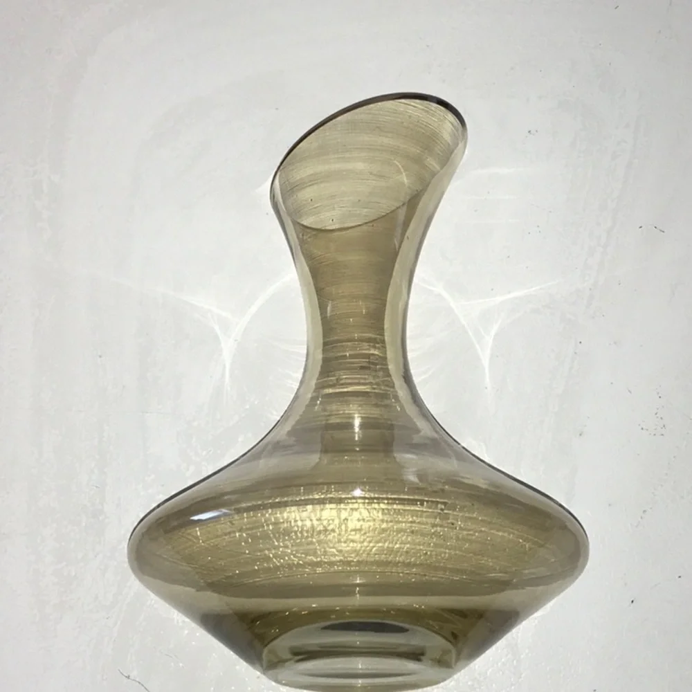Ships Wine Decanter Slant Top W/ Round Bottom Champagne Crystal Decanter